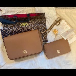 Slightly One time Used Original Tory Burch bag and wallet duo
